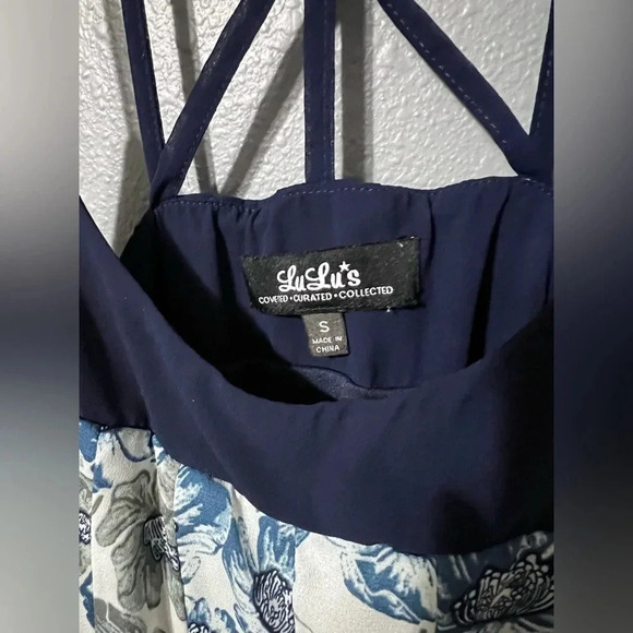 Lulu’s Posy Perfect Blue Floral Pleated Maxi Dress Women's Sz Small EEEUC - Picture 11 of 13